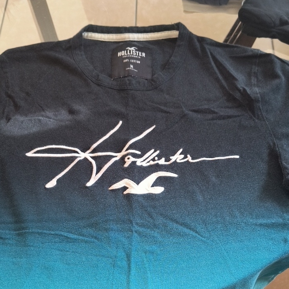 Hollister Black and Blue T-Shirt